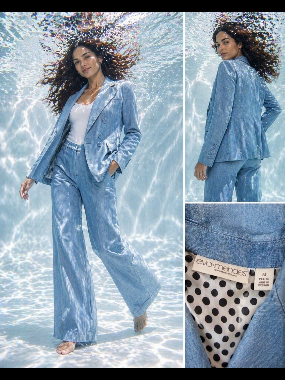 eva mendes for New York & Company Light Blue Denim with Blush Pink Tag